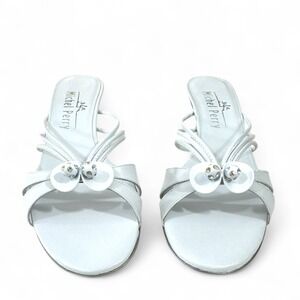 Michel Perry Capretto Bianco EU 38/US 8 Sandals Designer Made in Italy White NIB